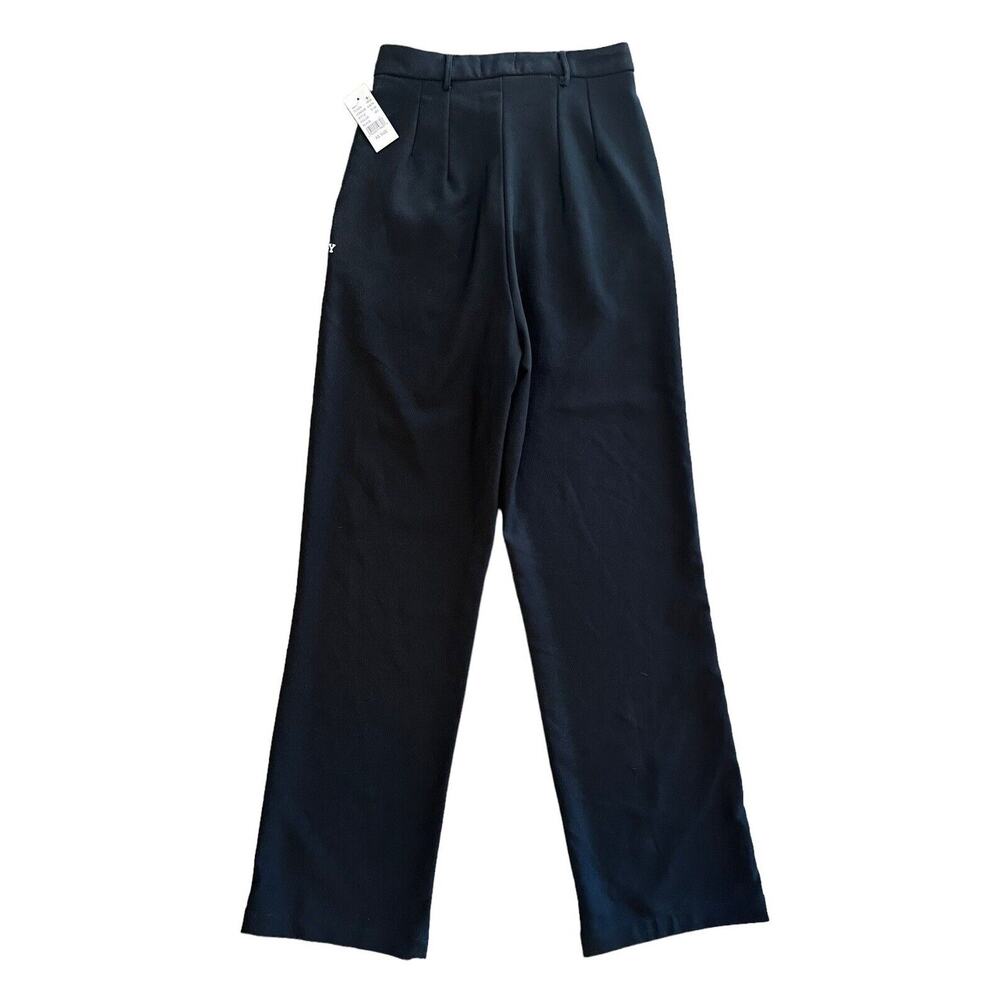 NWT Pacsun Playboy Black Boyfriend Fit Wide Leg Embroidered Bunny Logo Pants XS - Picture 3 of 16